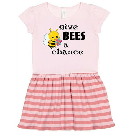 

Inktastic Give Bees a Chance cute bee Gift Toddler Girl Dress