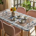 thumbnail image 3 of Texas Star Rustic Table Cloths for 3 Foot Rectangle Tables, Country Blue Berry Brown Wooden Plank Patio Waterproof Elastic Fitted Tablecloths, Washable Rectangular Table Cover for Camping, 3 of 8