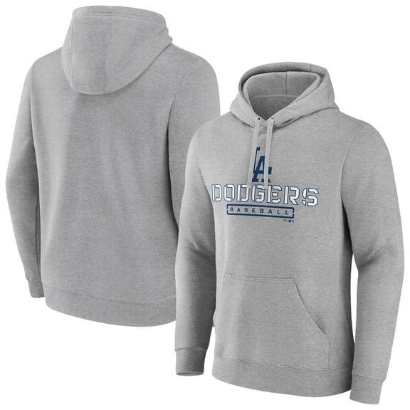 Men's Gray Los Angeles Dodgers Evanston Stencil Pullover Hoodie