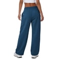 thumbnail image 4 of Sundazz Wide leg Sweatpants Women Baggy Sweat Pants Drawstring Casual Workout Pants with Pockets,Navy Blue,XS, 4 of 8
