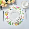 thumbnail image 5 of Coolnut Easter Bunny Eggs Round Placemats Waterproof Non-Slip Washable Place Mats Polyester Table Mats Set of 1 Heat Resistant for Home Kitchen Holiday Party Home Decor Gifts, 5 of 7