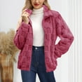 thumbnail image 3 of HTNBO Women Winter Casual Checkered Fleece Jacket Fuzzy Oversized Sherpa Jacket Shacket Faux Fur Coat, 3 of 7