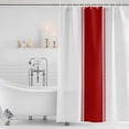thumbnail image 4 of Red Solid Color Texture Waterproof Fabric Shower Curtain, Simple Red Stripes Waterproof Fabric Shower Curtain for Bathroom Curtains Bathtubs Hotel Washable Shower Curtains with 12 Hooks Stall 54x78in, 4 of 8