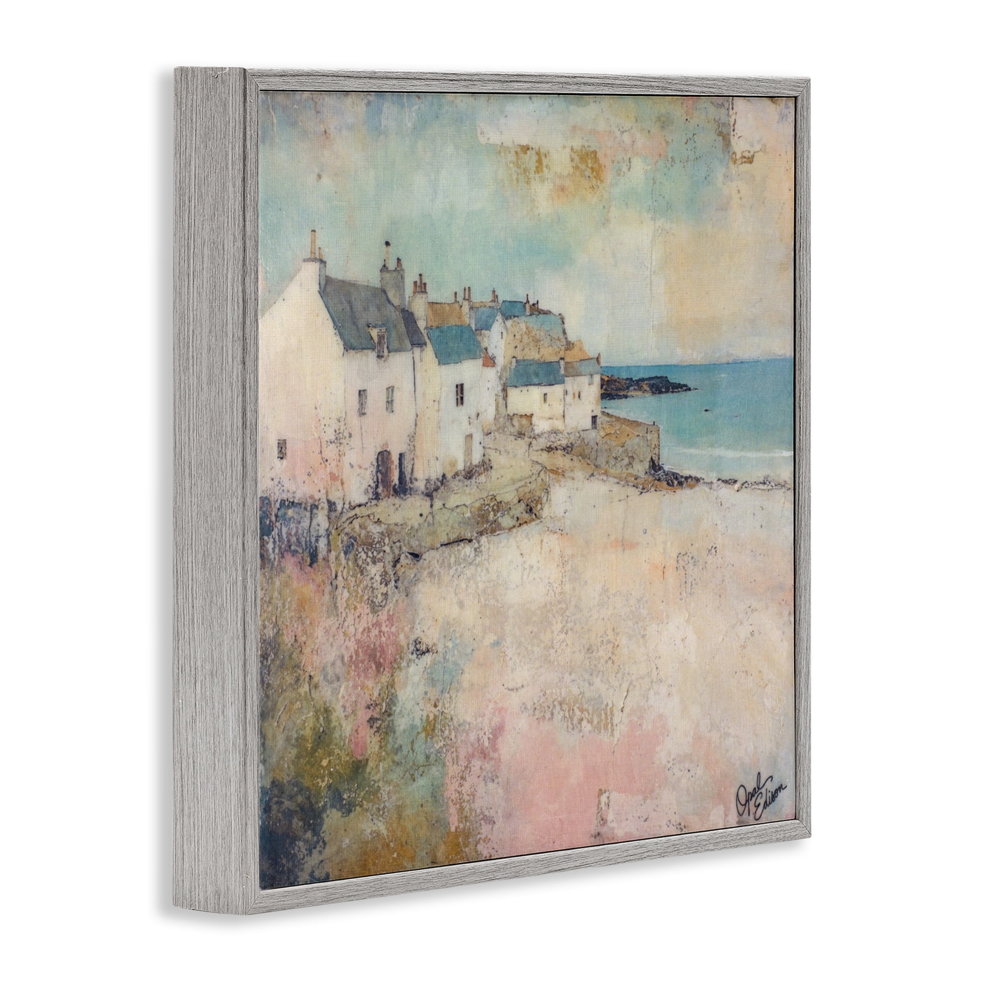 Stupell Industries Town Corner Architecture Gray Framed Giclee Art, design by Opal Edison