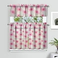 thumbnail image 2 of Pioneer Kitchen Curtains and Valance Set 36 Inch Tier Watercolor Pink Sakura Blossom 3 Pieces Set Dining Room Small Curtain Drapes Cafe Curtains Valance for Home Decor Rod Pocket, 2 of 6