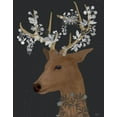 thumbnail image 2 of Fab Funky 12x14 Black Ornate Wood Framed with Double Matting Museum Art Print Titled - Deer, White Flowers, 2 of 4