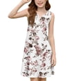 thumbnail image 5 of XADYUY Girls Summer Dress Size 7-8 Button A-Line Sleeveless Midi Dress Vintage Floral Beach V-Neck Swing Sundresses with Pockets for 4-14t Kids, 5 of 6