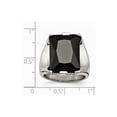 thumbnail image 2 of Stainless Steel Black Cubic Zirconia Polished Ring - Size 6, 2 of 2