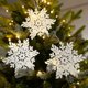 thumbnail image 2 of Colgantes de árbol Copo de nieve Ángel Ciervo Adornos colgantes Decoraciones navideñas para el hogar Niños Toy7pcs-blanco, 2 of 2