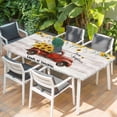 thumbnail image 2 of Sunflower Truck Table Cloths for 5 Foot Rectangle Tables, Elegant Yellow Floral Summer Botanical Wooden Patio Waterproof Elastic Fitted Tablecloths, Washable Rectangular Table Cover for Camping, 2 of 8