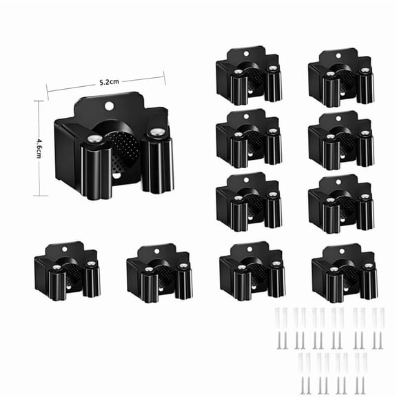 Broom Holder Wall Mount, 10 Pack Mop Holder Stainless Steel Mop and Broom Holder Heavy Duty Broom Hanger Wall Mount for Kitchen Garden Garage etc.