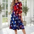 thumbnail image 2 of BOMYJESK Women's 250th Anniversary USA Flag Floral Maxi Dress 4th Of July 2026 Summer Dresses Independence Day Art Print A-Line Dress Casual American Flag Floral Party Apparel Black XL, 2 of 4
