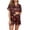 Wine, variant on WTOBBY Women's Printed Halloween Pajama Set Loose Casual Short Sleeve Top with Elastic Waist Shorts Two-Piece Comfy Sleepwear Home Lounge Wear Outfit,Black L