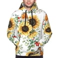 thumbnail image 4 of Bingfone Sunflowers Leaves And Birds Men'S Drawstring Hoodie Long Sleeve Pocket Sweatshirts-Large, 4 of 9