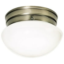 60/6114-Nuvo Lighting-Fawn-1 Light Small Mushroom Flush Mount-15 Inches Wide by 8.75 Inches High-Antique Brass Finish