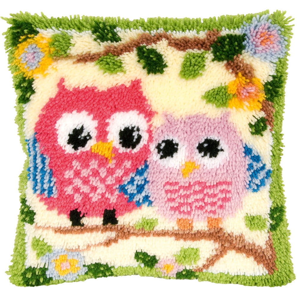 GEX Latch Hook Rug Kit Cushion Cover About 16''  DIY Craft Needle Embroidery 