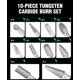 thumbnail image 4 of Juego de fresas de carburo Staten Tools de 1/4" - 10 piezas, doble corte, 4 of 8
