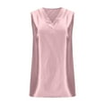 thumbnail image 3 of Women's Silk Satin Tank Tops V Neck Casual Sleeveless Business Work Blouses Dressy Summer Shirts Solid Color Tanks, 3 of 8