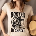 thumbnail image 4 of Rooted In Christ Lion Graphic Christian T-Shirt for Men and Women, Light Pink, Size S, 4 of 6