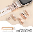 thumbnail image 3 of Comvin Flower Engraved Band Compatible with Apple Watch Bands for Women 40mm 38mm 41mm 42mm, Soft Silicone Band with Decorative Charms for iWatch Series 11 10 9 8 7 6 5 4 3 2 1 SE (With Band), 3 of 9