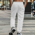 thumbnail image 5 of Muscularfit White Plus Size Pants Sport Men Drawstring Pants High Waisted Cuffed Ankle Cargo Baggy Mens Dress Pants,S, 5 of 9
