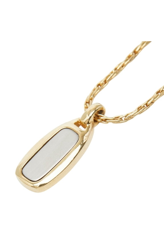 Pre-Owned Christian Dior Dior Logo Necklace, Gold Plated, Women's