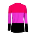 thumbnail image 4 of Women's Striped Henley Tops Long Sleeve Button Down Slim Fit T Shirts Scoop Neck Ribbed Knit Basic Casual Shirts Outfits (L, Hot Pink), 4 of 6