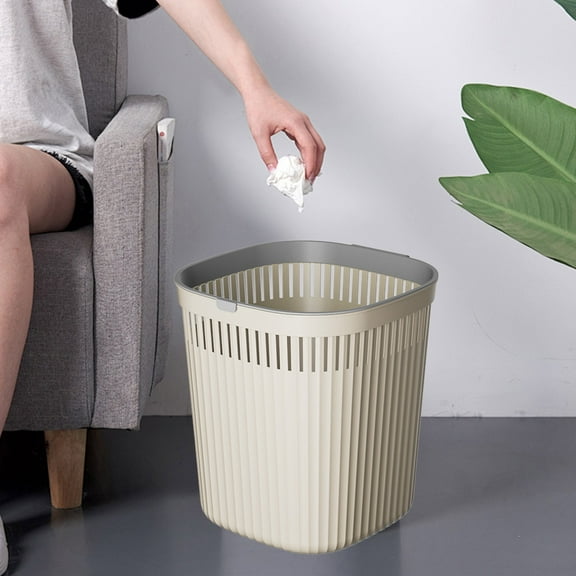 Vxdvou Plastic Thickened Garbage Bin, Large Capacity Uncovered Trash Bin for Kitchen, Bathroom, and Bedroom, Space-Saving Design with Strong Pressure Resistance, 27x23.5x23.5cm for Easy Use