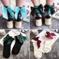 thumbnail image 1 of Flmtop Women Fashion Cotton Solid Color Breathable Hemming Bowknot Short Ankle Socks, 1 of 7