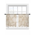 thumbnail image 7 of Brown Beige Coastal Sheer Curtains 54 Inch Length 2 Panels Set, Nautical Coral Starfish Shell Seahorse Ocean Voile Window Treatment Rod Pocket Short Kitchen Curtains Drapes for Bedroom 52"x54"x2, 7 of 7