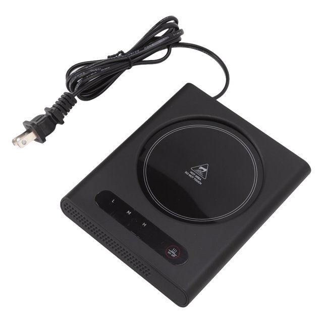 Mug Warmer 3 Level Temperature Adjustment High Temperature Resistant Desktop Cup Warmer US Plug AC110‑120V Black