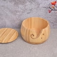 thumbnail image 5 of Compact and Portable Yarn Storage Bowl Wide Application Made with Wood Wooden Yarn Storage Bowl with Carved Holes, Type 1, 5 of 5