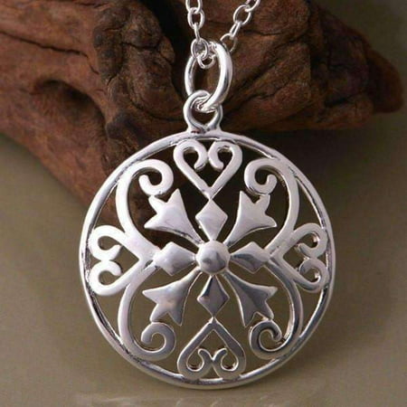 - ON SALE - Renaissance Medallion Sterling Silver Necklace Silver