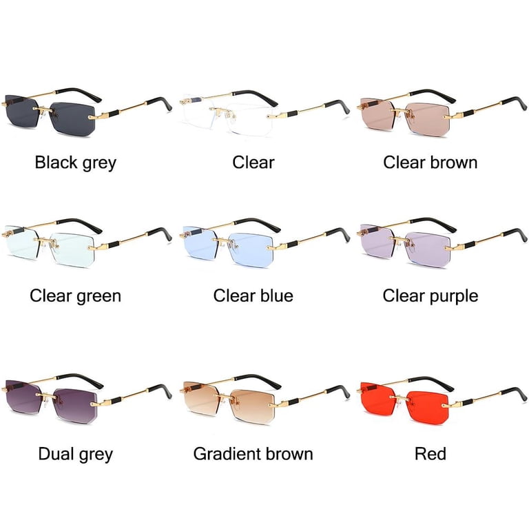 Vintage Trendy for Women & Men Y2K Rimless Rectangle  display picture 3