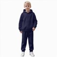 thumbnail image 3 of Gibobby Toddler Boy Clothes Fall Winter Outfit Boys Winter Warm Outfit Set 2Pcs Plaid Outfits Top + Pants Set Home Wear Kids Clothing(7-8 Years,Navy), 3 of 9