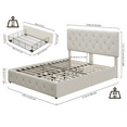 thumbnail image 6 of Homfa Queen Size 4 Storage Drawers Bed Frame, Square Tufted Upholstered Platform Bed with Adjustable Headboard, Off-white, 6 of 11