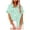 Mint Green, variant on Womens Short Sleeve Button Down Shirts Summer Cotton Linen Blouse V Neck Collared Tops Loose Casual Ladies Clothes