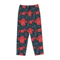 thumbnail image 4 of Naloa Rose Flowers Print Women’s Ultra-Soft Comfy Pajama Lounge Pants with Pockets & Drawstring, 4 of 8