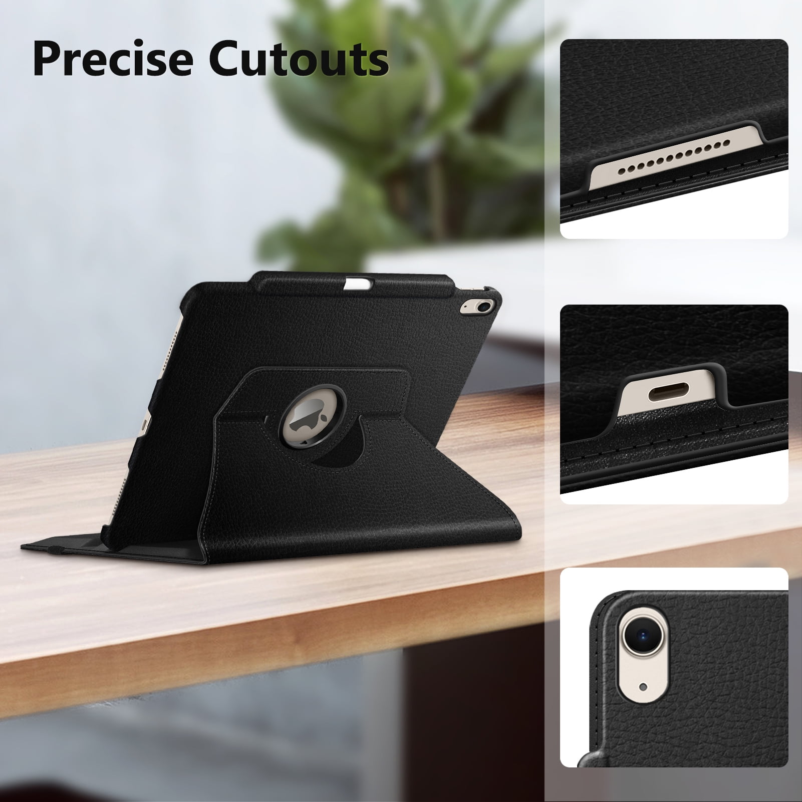 Fintie Rotating Case for iPad Air 13-inch (M4) 2026, (M3) 2025, (M2) 2024 - 360 Degree Rotating Protective Stand Cover with Pencil Holder, Black