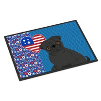 Black Pug Indoor or Outdoor Mat 24x36 36 in x 24 in