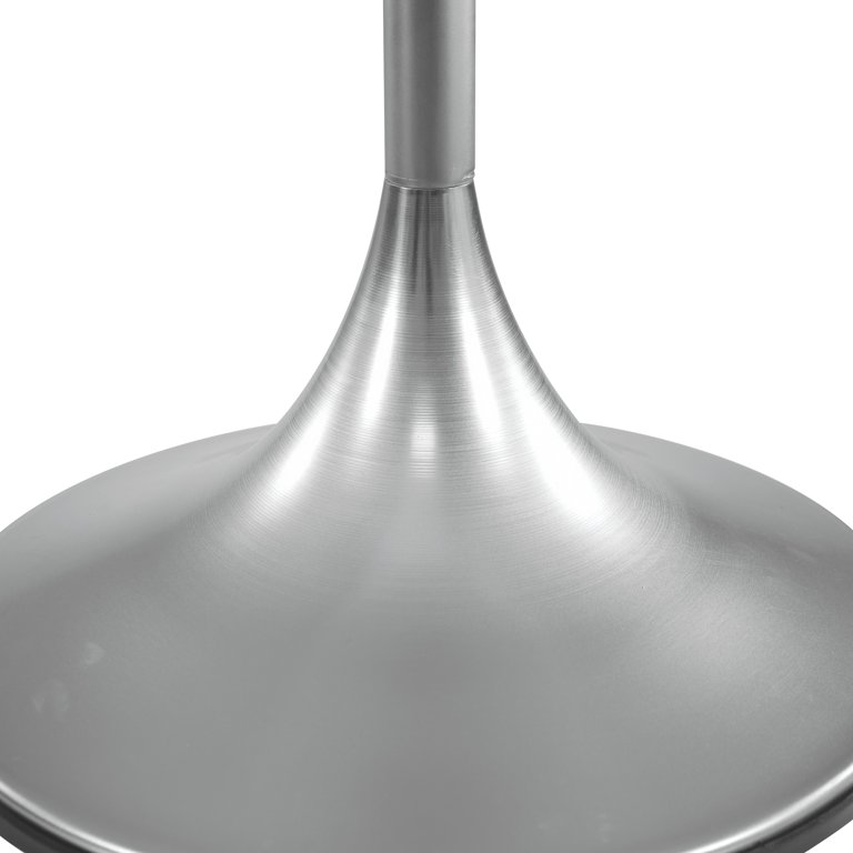 OSP Home Furnishings Flower Side Table with White Top and Nickel