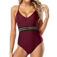 thumbnail image 1 of Daisyyozoid Discount One Piece Womens Swimsuit Fashion V Neck Swimsuits Mesh Halter Monokini Bathing Suit, 1 of 5