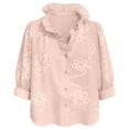 thumbnail image 5 of APEXFWDT Floral Boho V Neck Shirt Women Long Sleeve Button Down Shirts Casual Western Shirts, 5 of 5