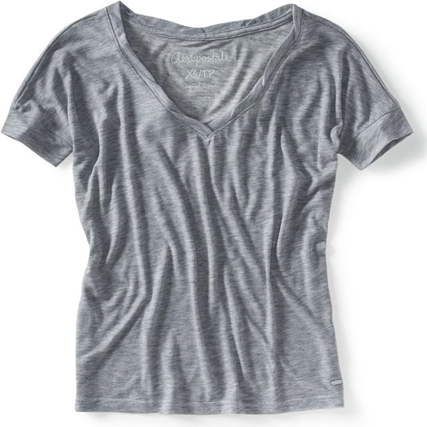 Camiseta gráfica con cuello en V Aeropostale gris mediana
