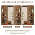 thumbnail image 6 of 47.6"H Wall Mounted Full Length Mirror with Sliding Pegboard Panel, 4 Shelves & 5 Hooks, Brown, 6 of 9