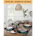 thumbnail image 5 of 15 Inch Round Placemats Set of 4, Teal Blue Rose Non Slip Heat Insulation PP Table Mats, Vintage Abstract Garden Flower Floral Black Washable Place Mats for Kitchen Dining Party Table Decor, 5 of 7