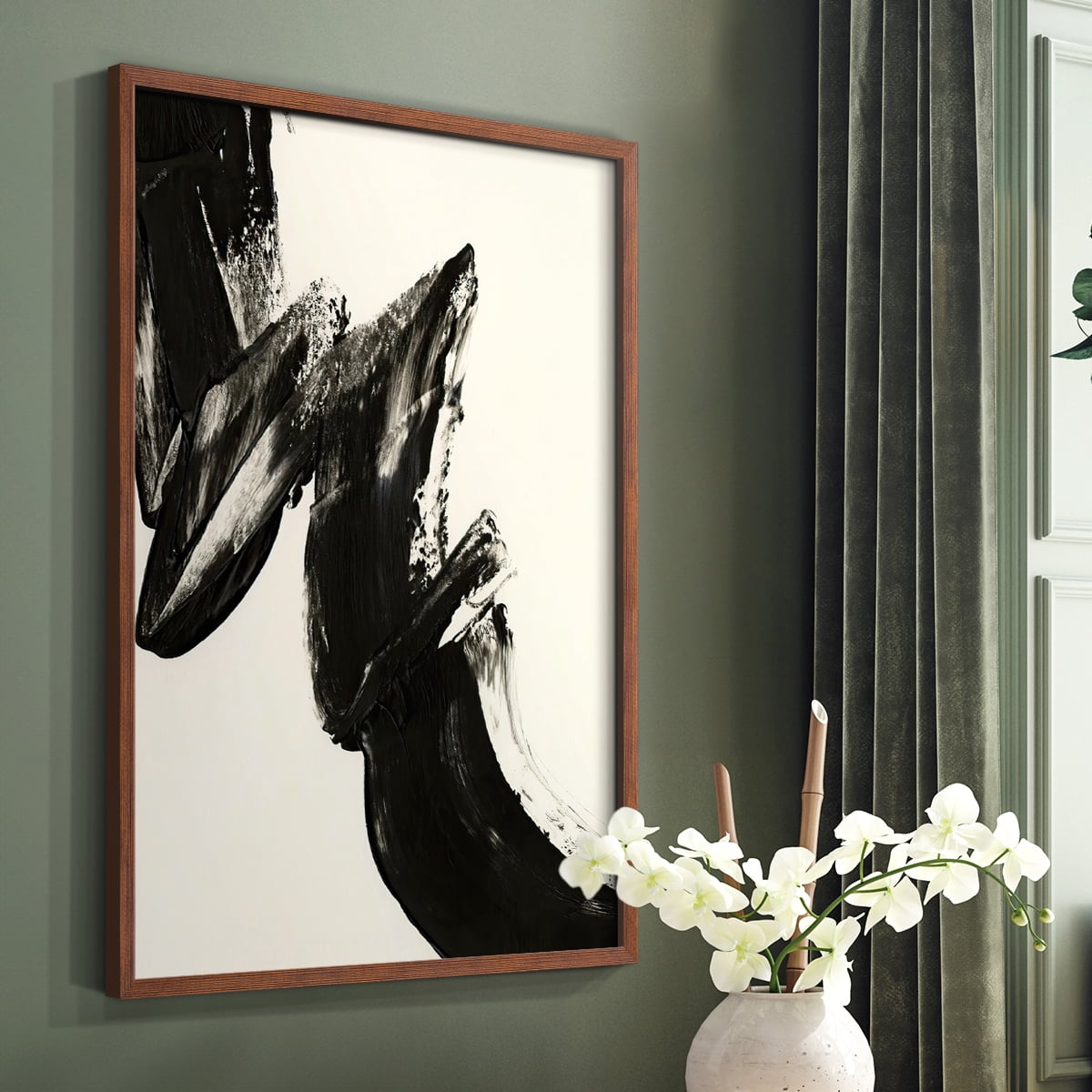 Black Expression II in Brown Solid Wood 8 x 10 Framed Print