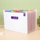 thumbnail image 1 of Xiao Hua Organizador de archivos tipo acordeón, carpeta expandible de 25 bolsillos, organizador portátil para recibos de impuestos mensuales, portadocumentos tamaño carta A4, arcoíris blanco, 1 of 4