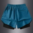 thumbnail image 5 of Hvot&aat Men's Double Layer Exercise Shorts 2 in 1 Quick Dry Lined Workout Shorts Lightweight Sports Running Shorts with Pockets, 5 of 6