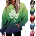 thumbnail image 4 of Plus Size Long Sleeve Hoodies for Women Fashion St. Patrick's Day Printed Pullover Drawstring Sweatshirts with Pockets(Green,XXXL), 4 of 4